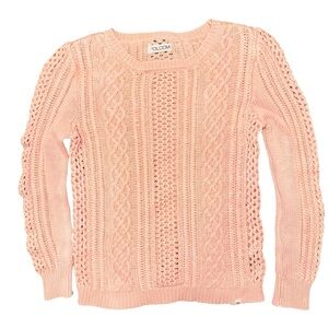 Volcom Women's Pink Cable Knit Sweater B8
